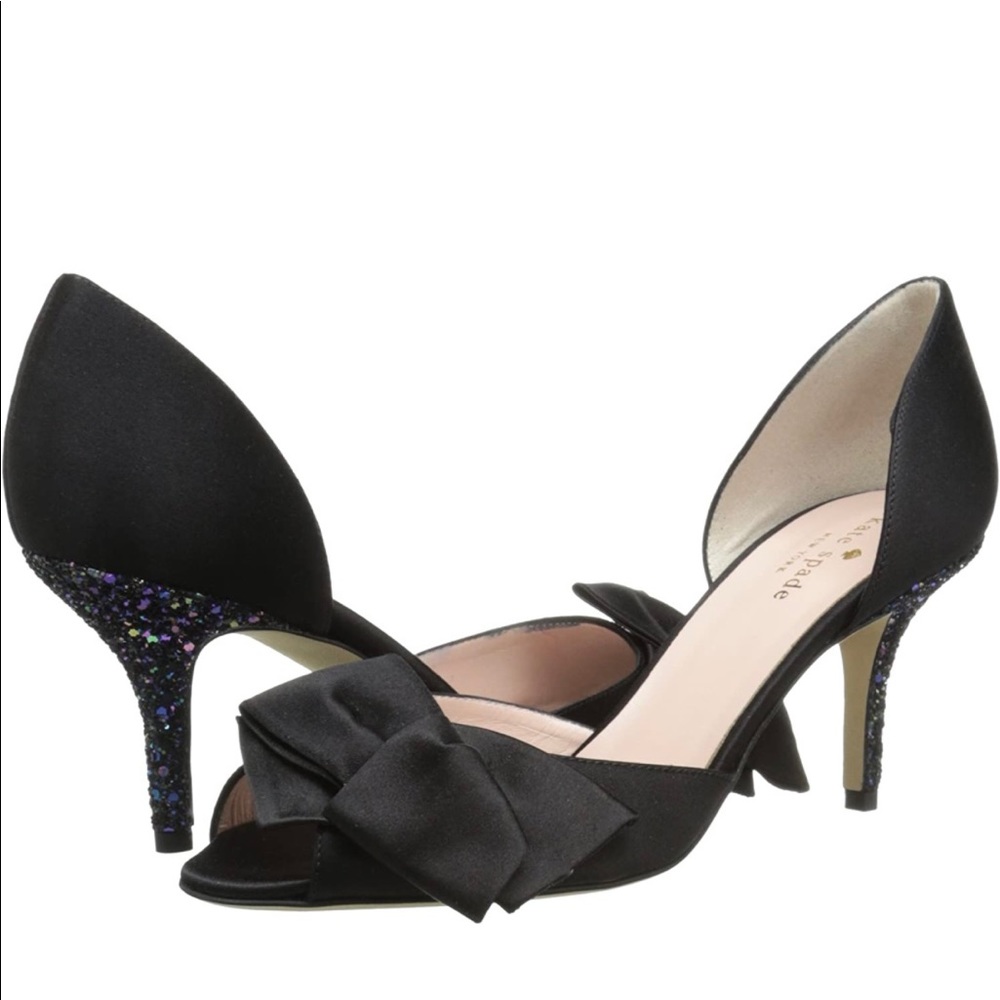 Beautiful Blue Kate Spade Pumps with Bow & Glitter Heels!